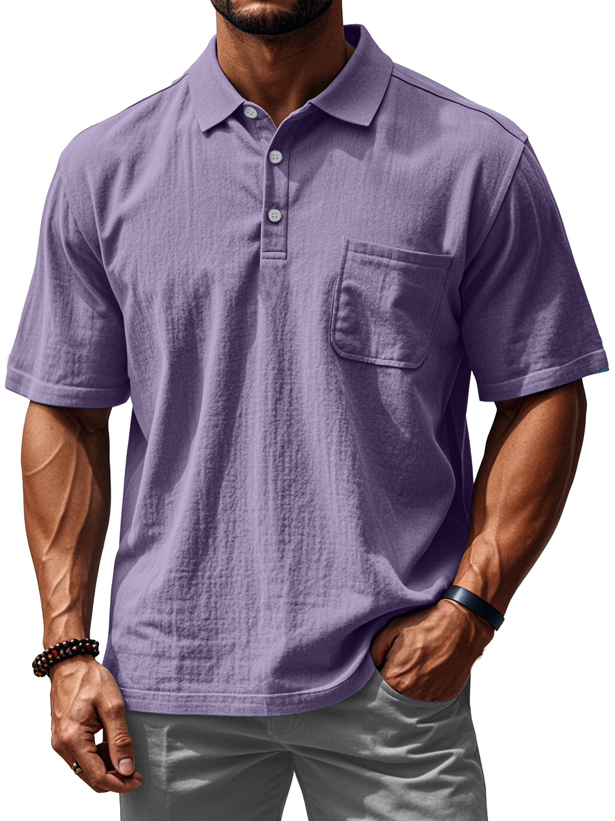 Men's Everyday Comfortable Loose Short Sleeve Polo Shirt