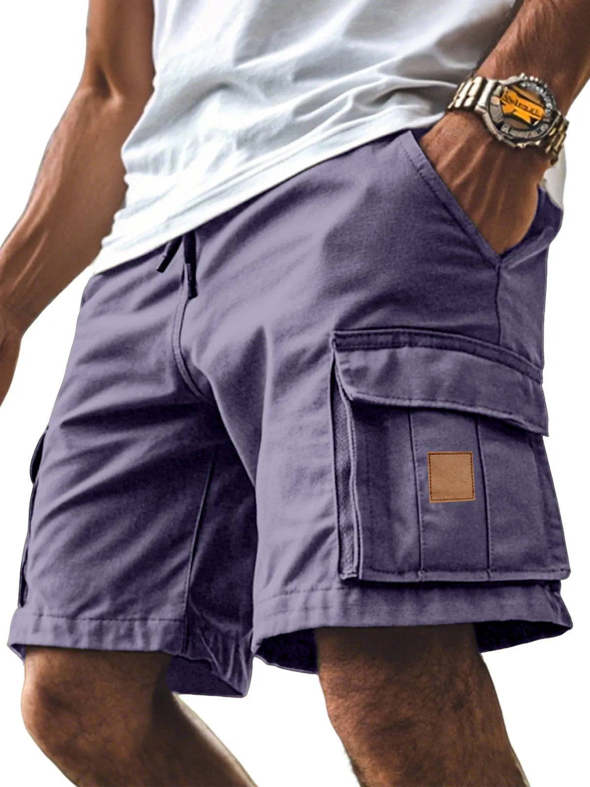 Men's Casual Simple Side Cuff Pocket Comfortable Overalls