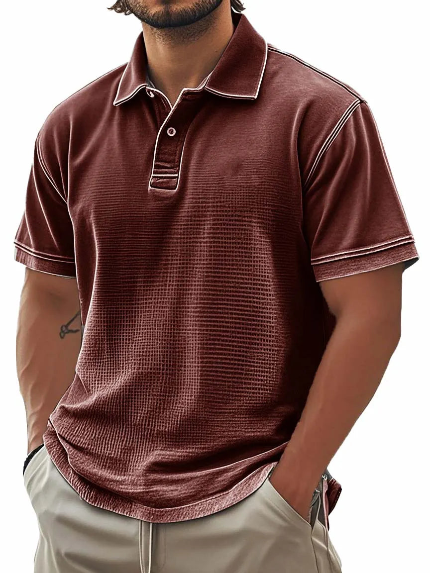 Men's Retro Fashion Workwear Lapel Short-sleeved Polo Shirt