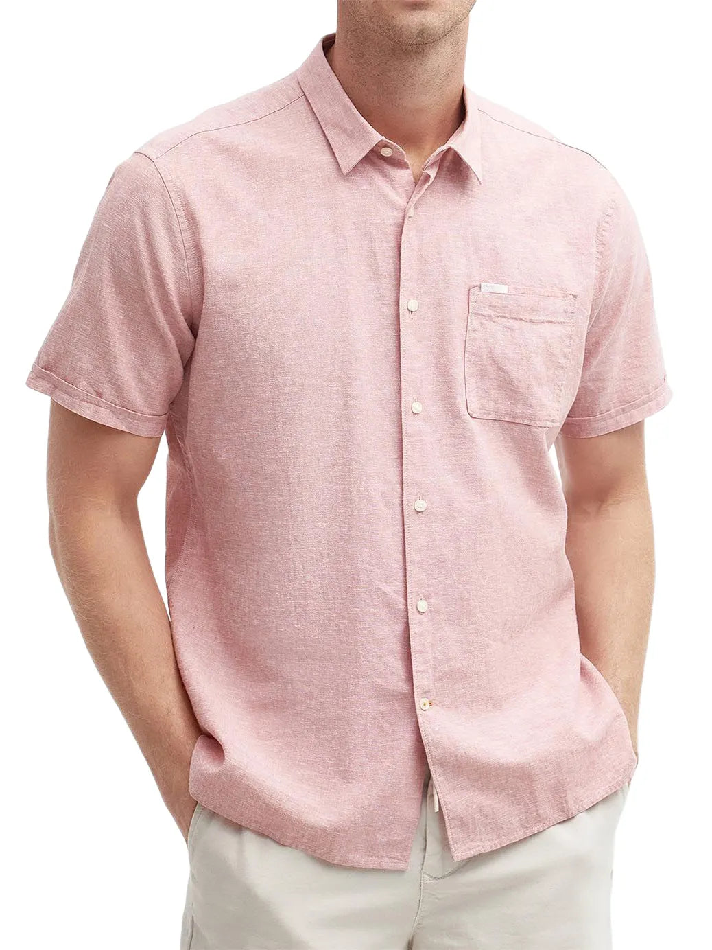 Men's Textured Pocket Casual Short-sleeved Shirt