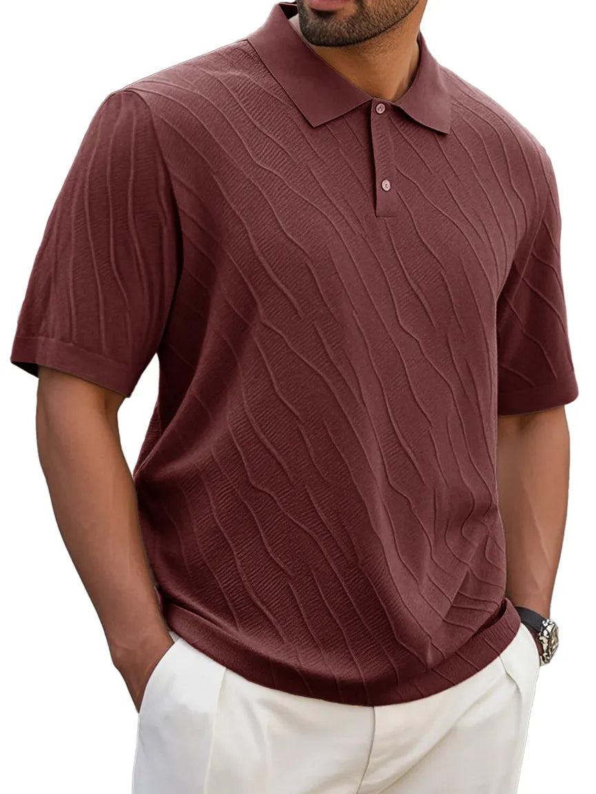 Men's Fashion Casual Short-sleeved Lapel Polo Shirt
