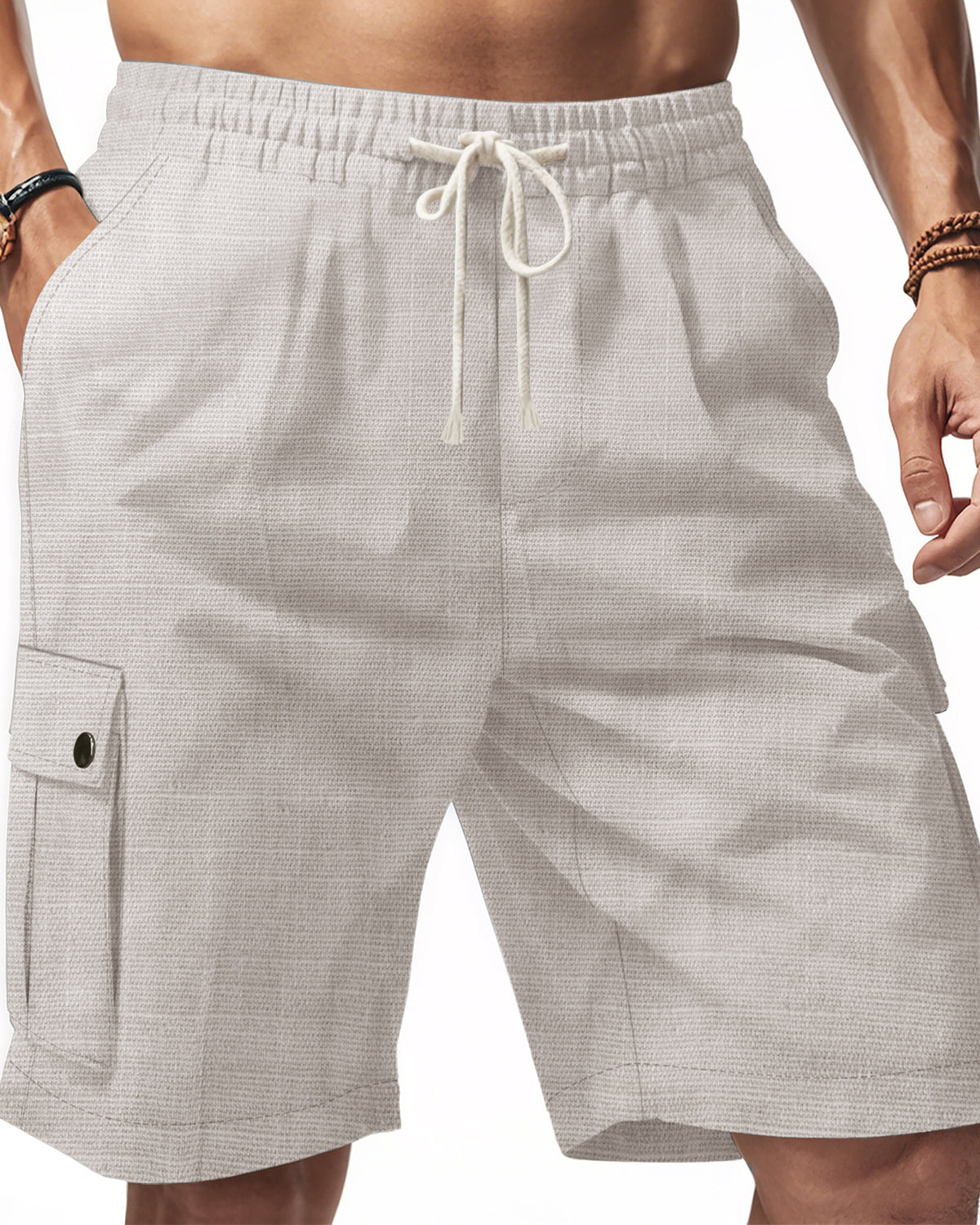Men's Slub Linen Beach Shorts