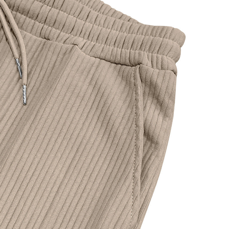 Men's Daily Solid Color Vertical Strip Casual Trousers