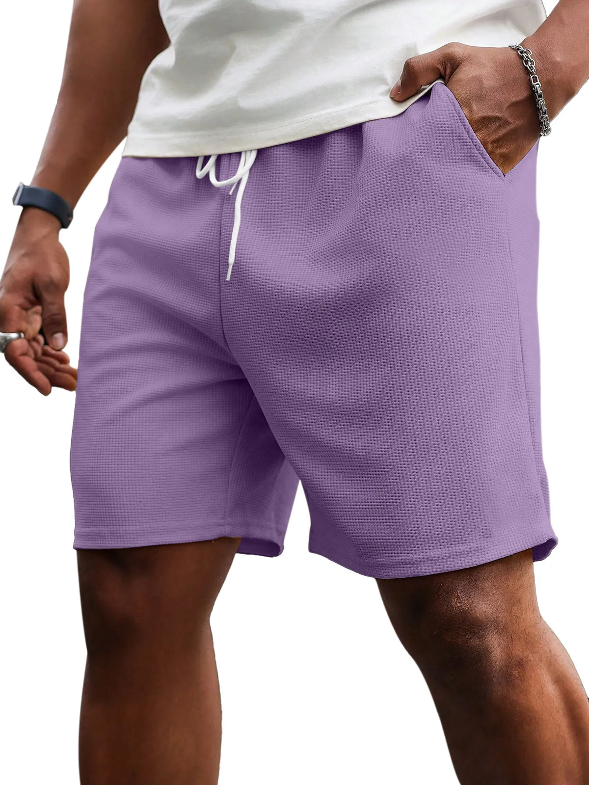 Men's Casual Simple Waffle Shorts