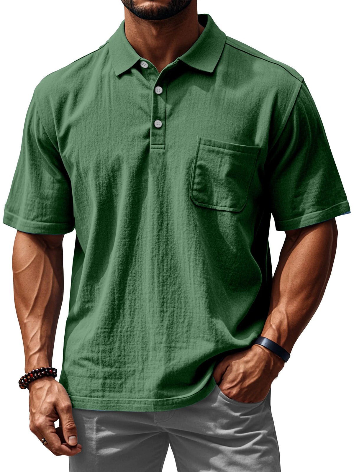 Men's Everyday Comfortable Loose Short Sleeve Polo Shirt