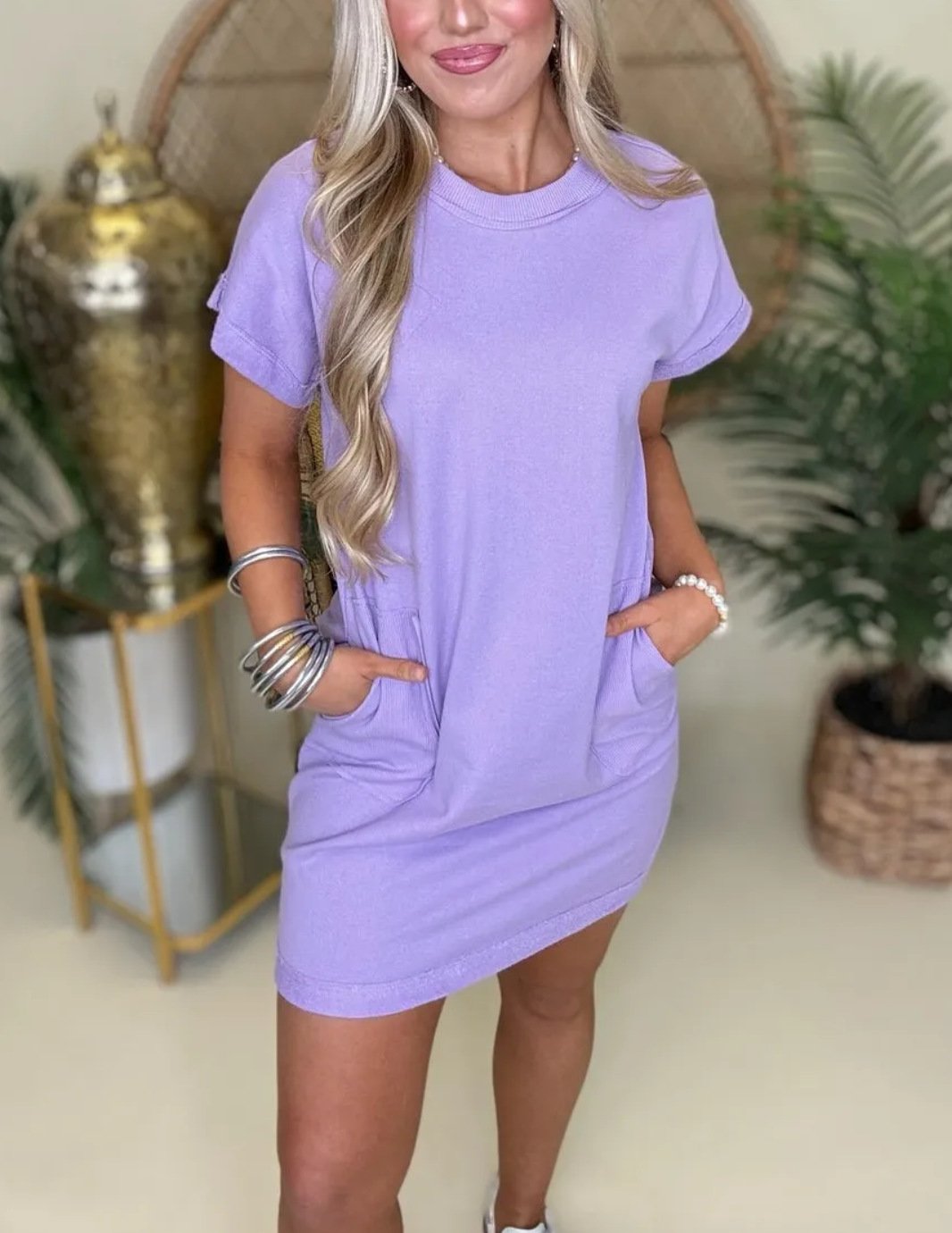 Women's Short Sleeve Pockets T-shirt Dress (Buy 2 Free Shipping)