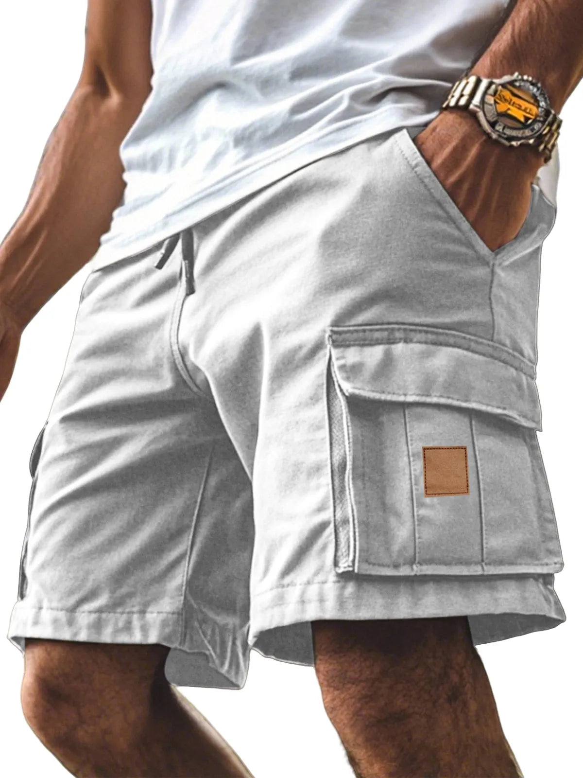 Men's Casual Simple Side Cuff Pocket Comfortable Overalls