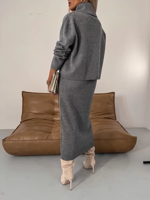 💥Midi Dress and Turtle Neck Sweater Set