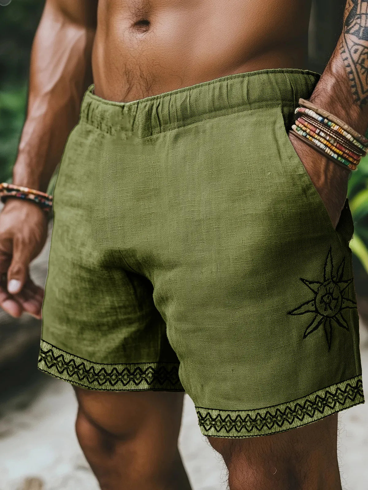 Men's Hawaiian Casual Print Shorts