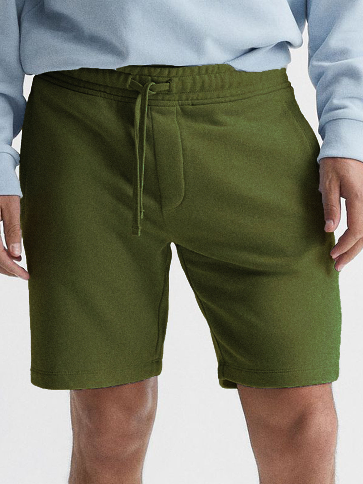 Men's Stylish Drawstring Dye Casual Cropped Shorts with Side Pockets