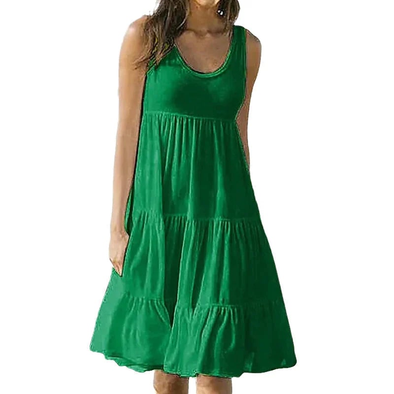 🔥Sleeveless Crewneck Panel Dress