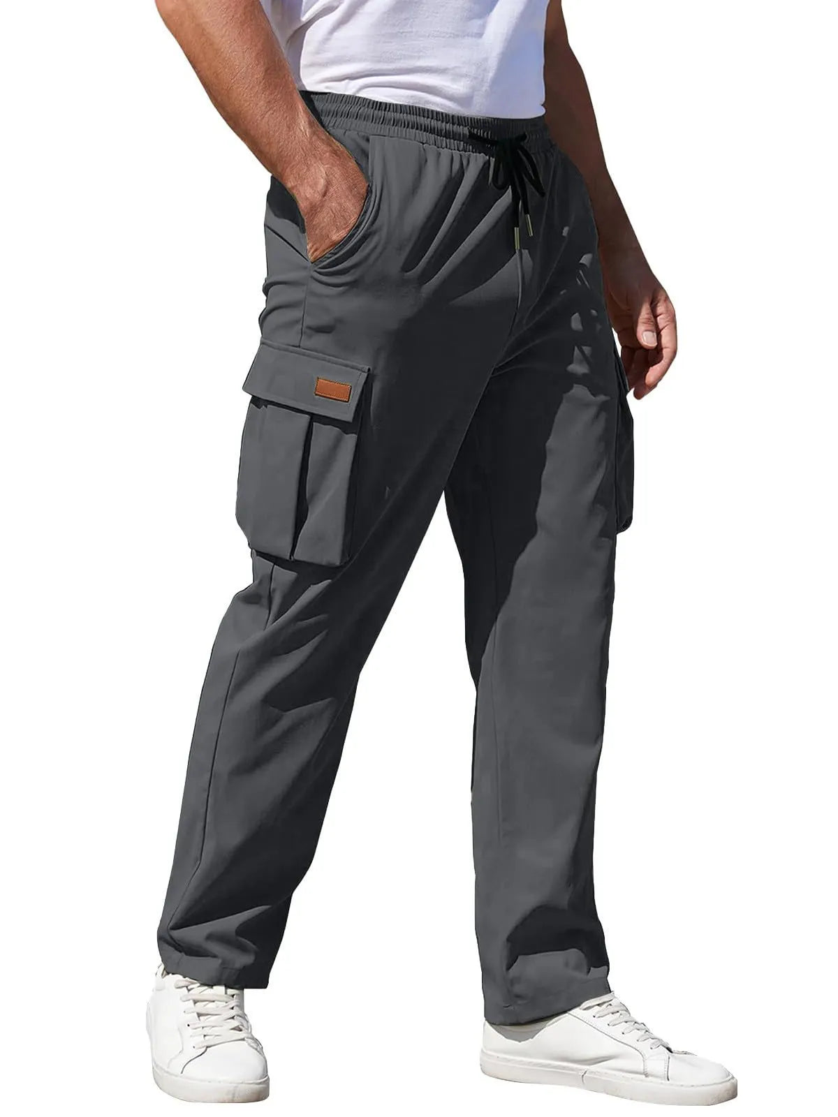 Men's Casual Multi-pocket Workwear Drawstring Trousers