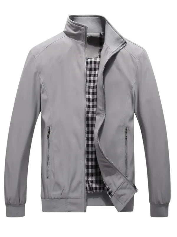 Men's Lightweight Jackets Casual Bomber Windbreaker Zip Up Collared Jacket Golf Windproof Coat