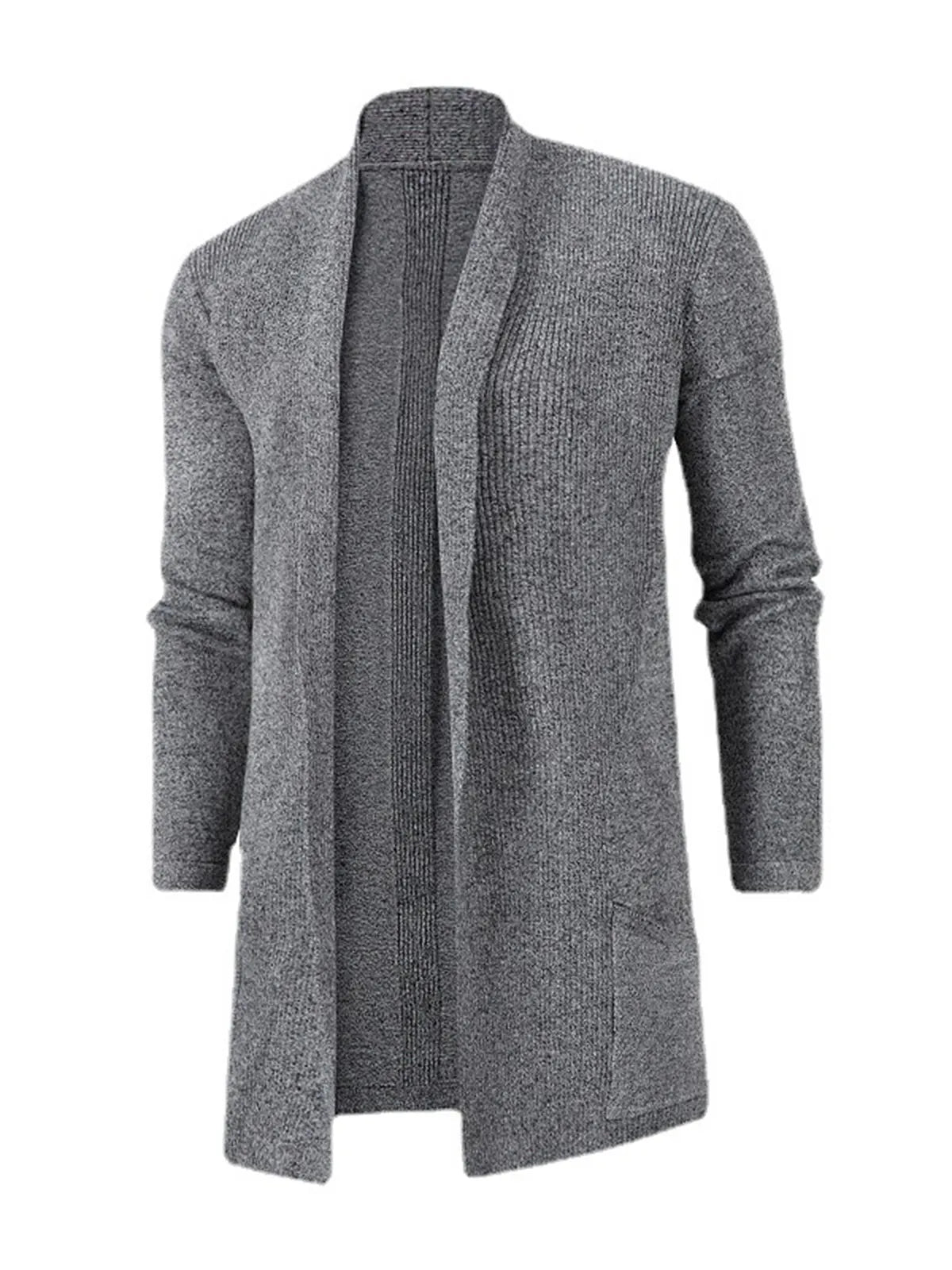 Men's Casual Basic Mid-length Knitted Sweater Cardigan Jacket