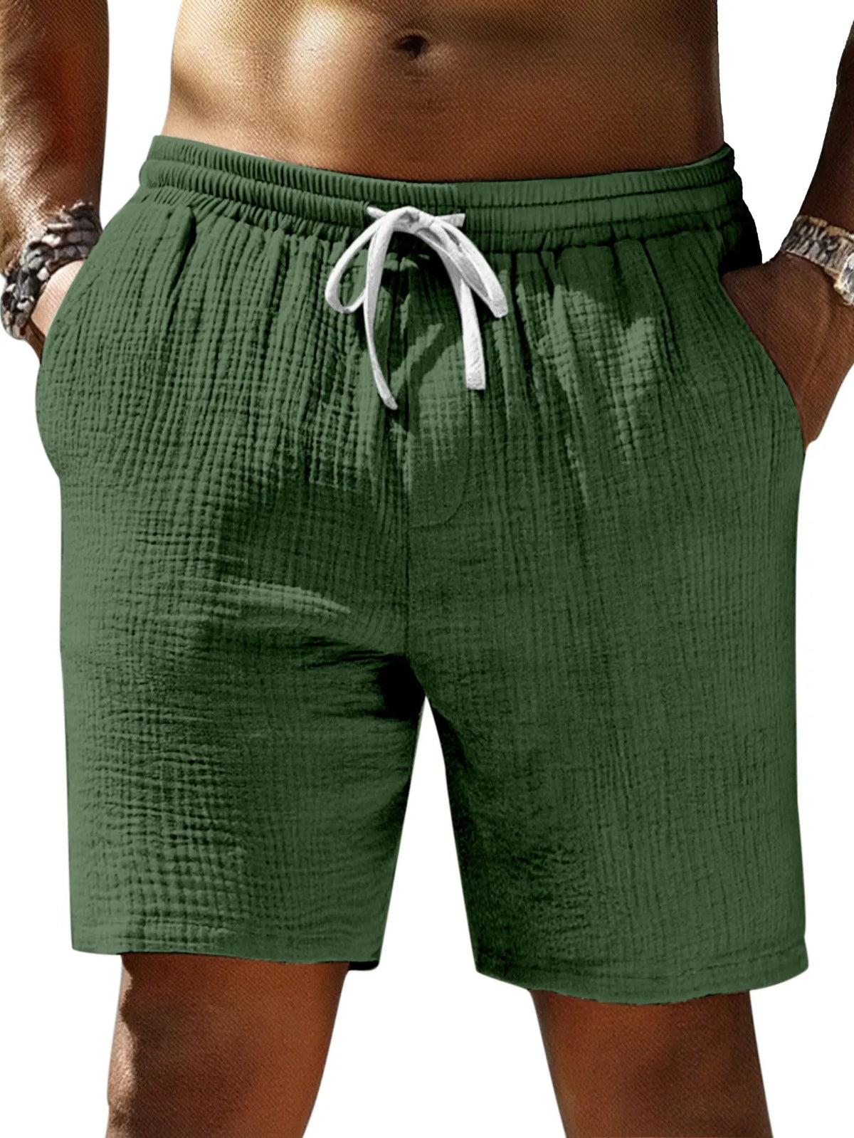 Men's Casual Simple Textured Loose Shorts