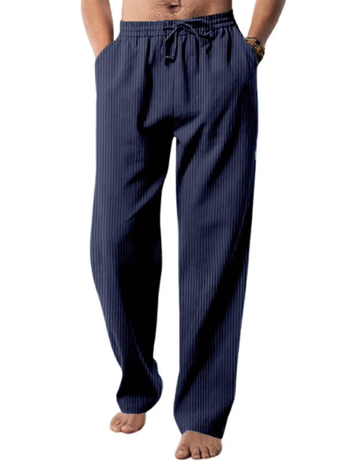 Men's Everyday Casual Solid Color Corduroy Trousers