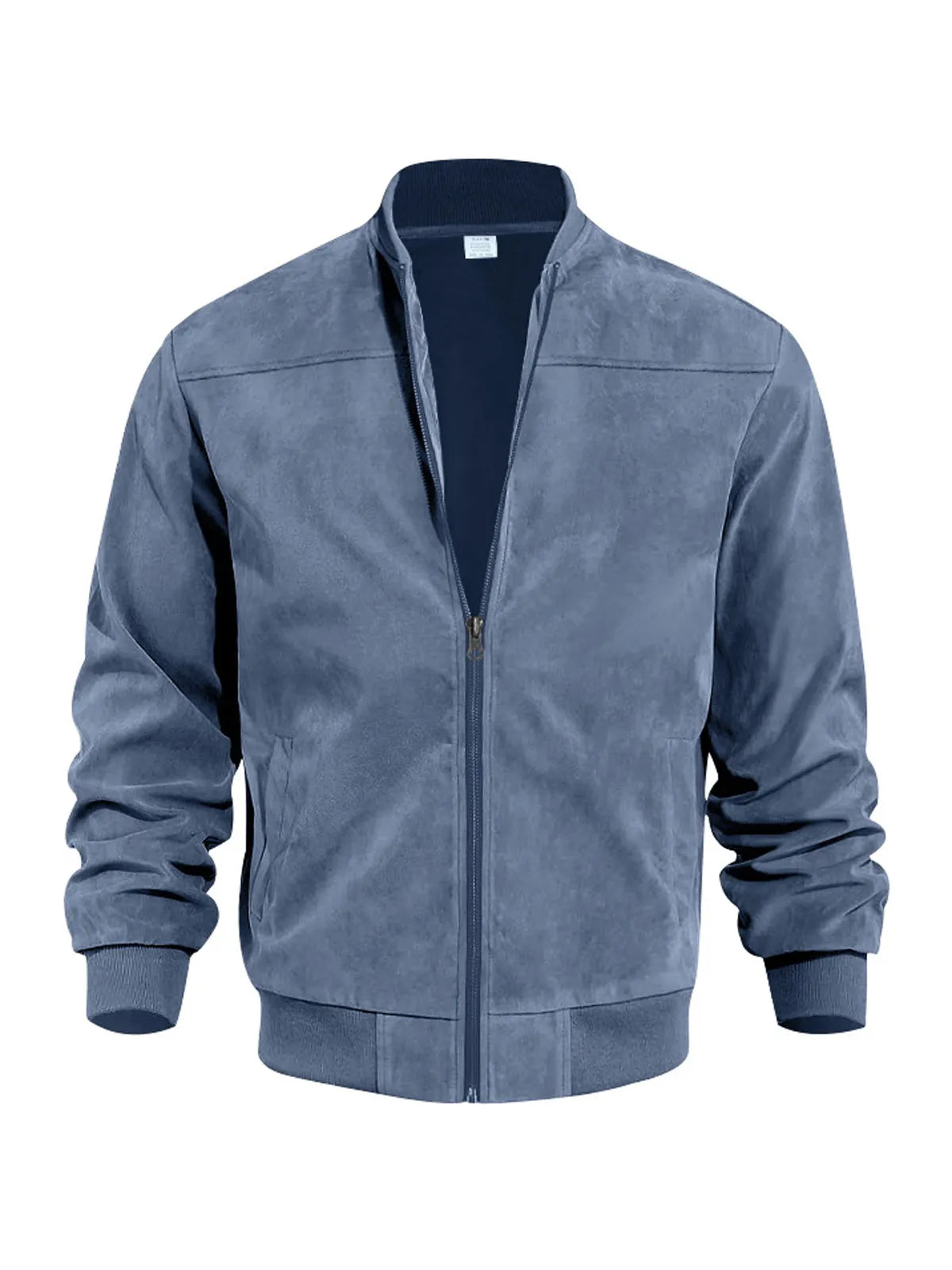 Men's Casual Suede Zip Solid Pocket Jacket Jacket