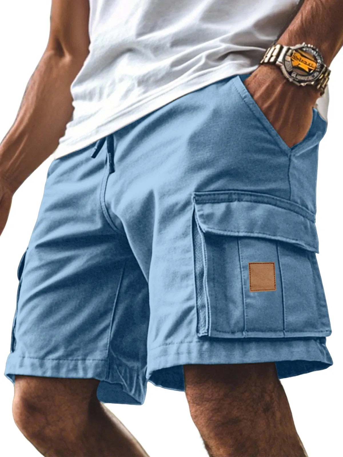 Men's Casual Simple Side Cuff Pocket Comfortable Overalls