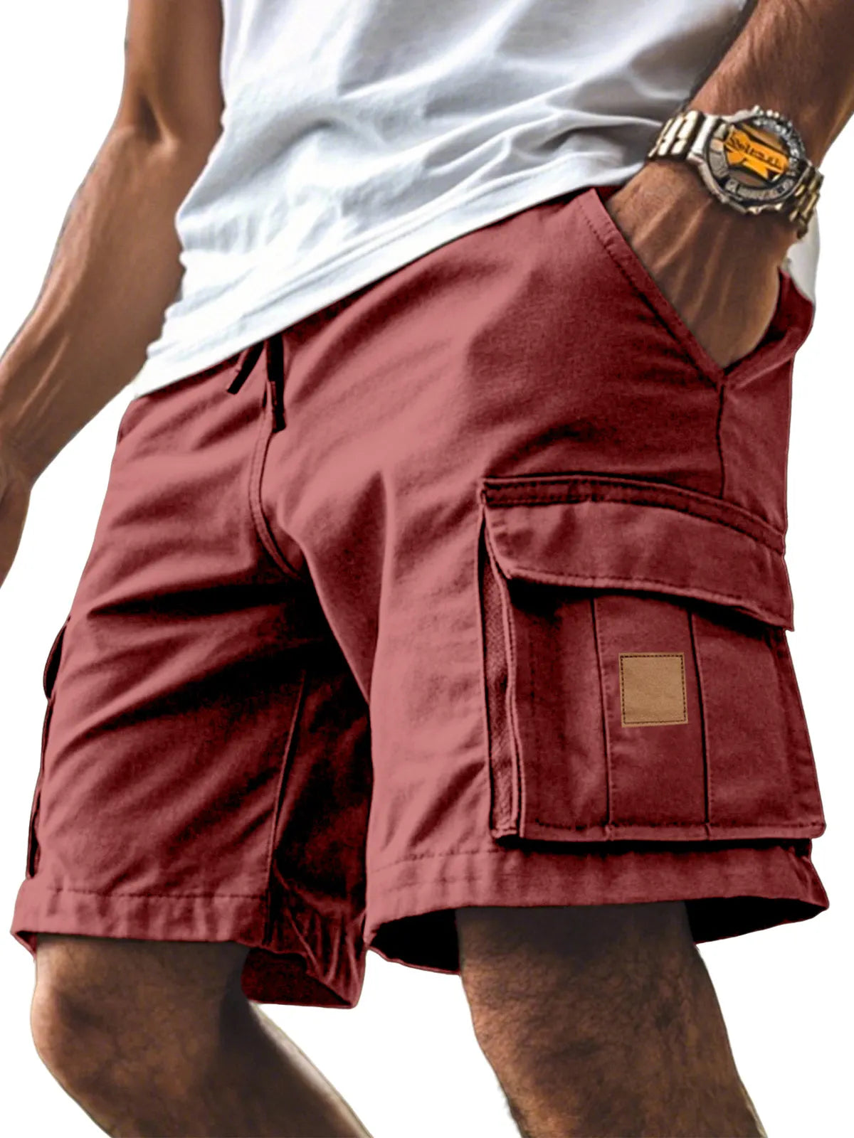 Men's Casual Simple Side Cuff Pocket Comfortable Overalls