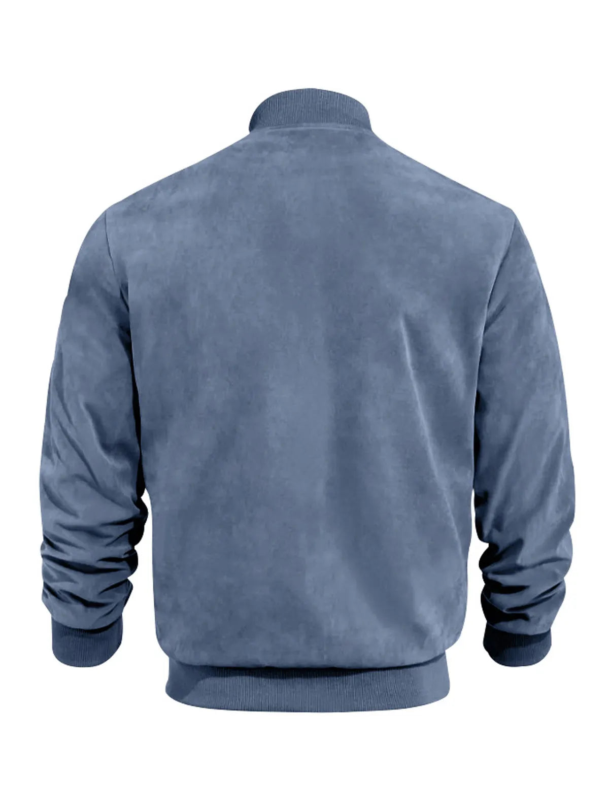 Men's Casual Suede Zip Solid Pocket Jacket Jacket