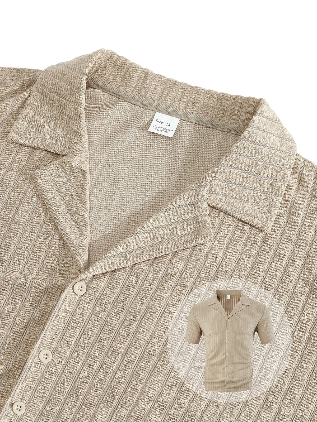 Men's Casual Solid Color Jacquard Short-sleeved Cardigan