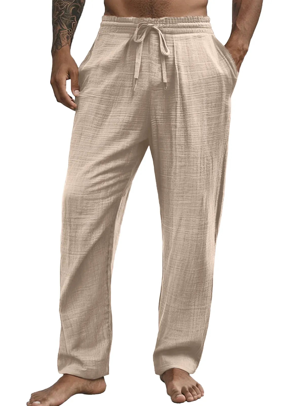 Men's Casual Hawaiian Comfortable Loose Solid Color Trousers