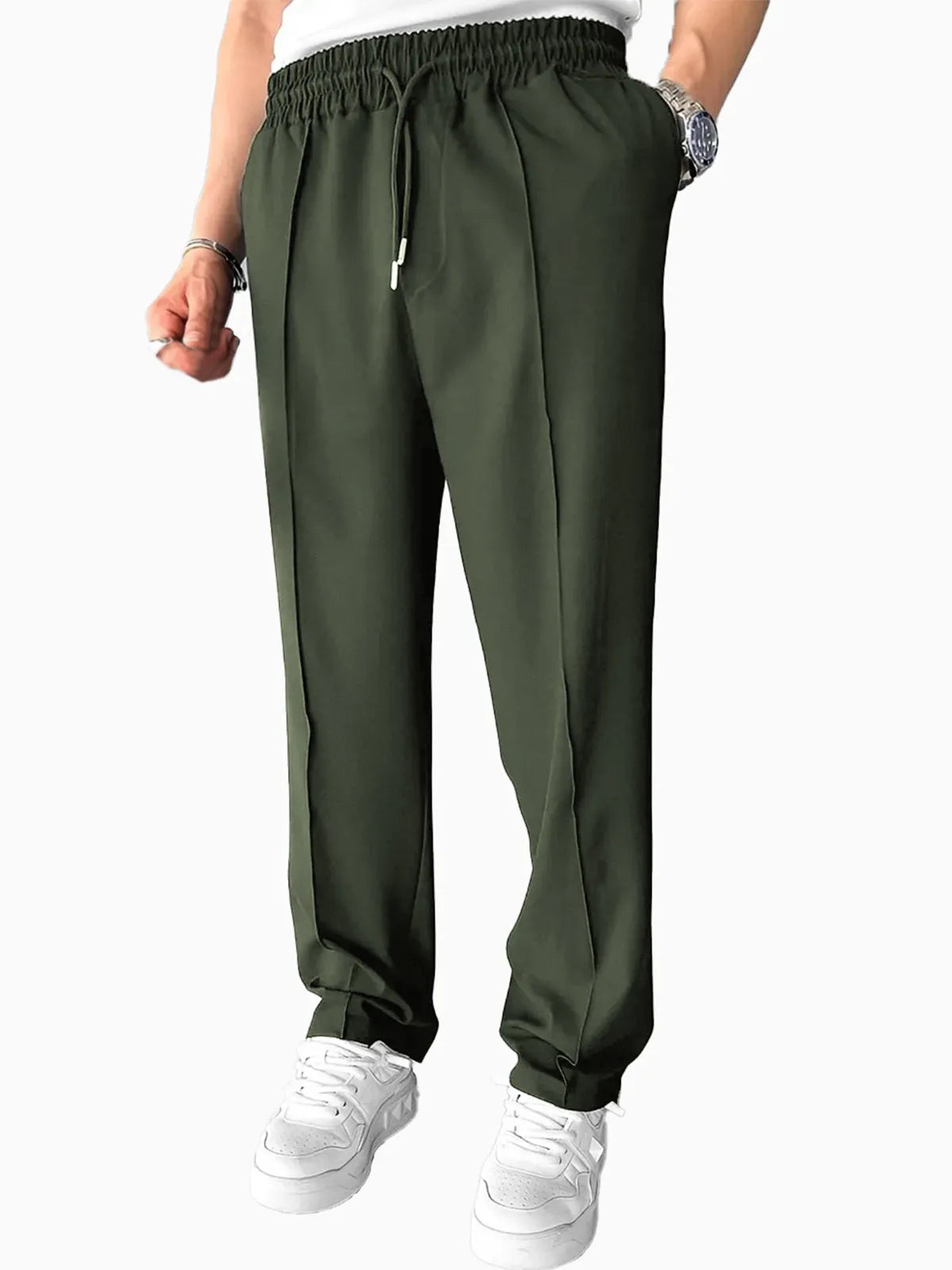 Men's Casual Trousers Elastic Straight Trousers