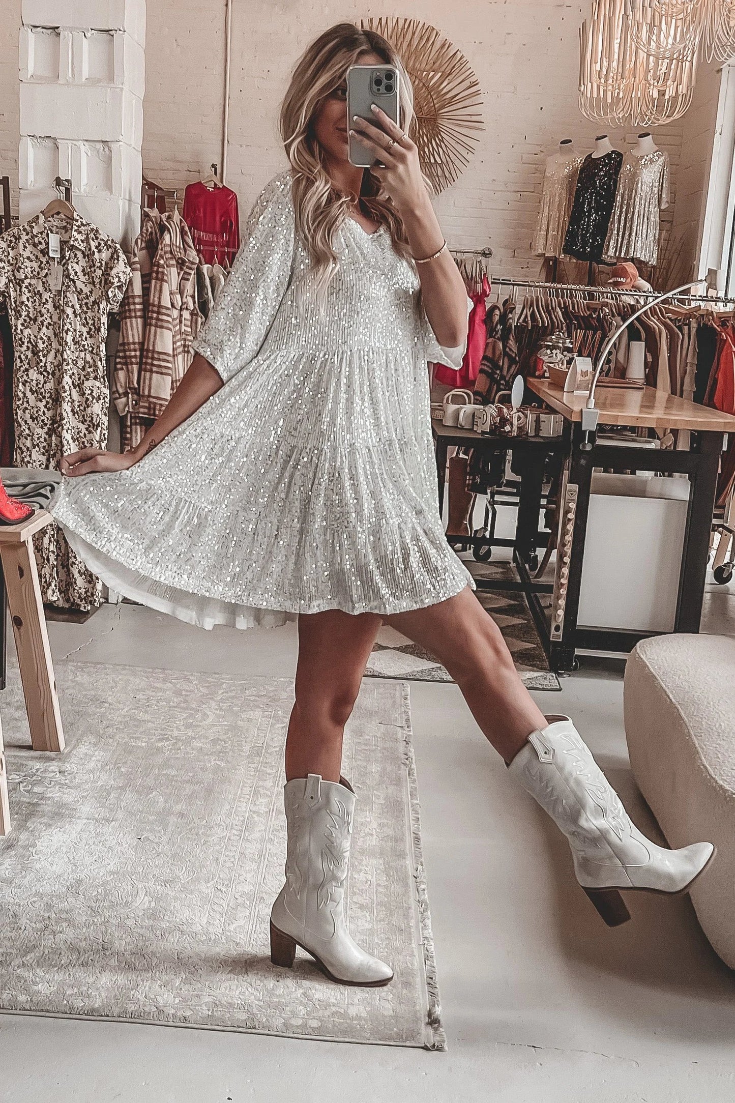 ✨Sequin Baby Doll Dress