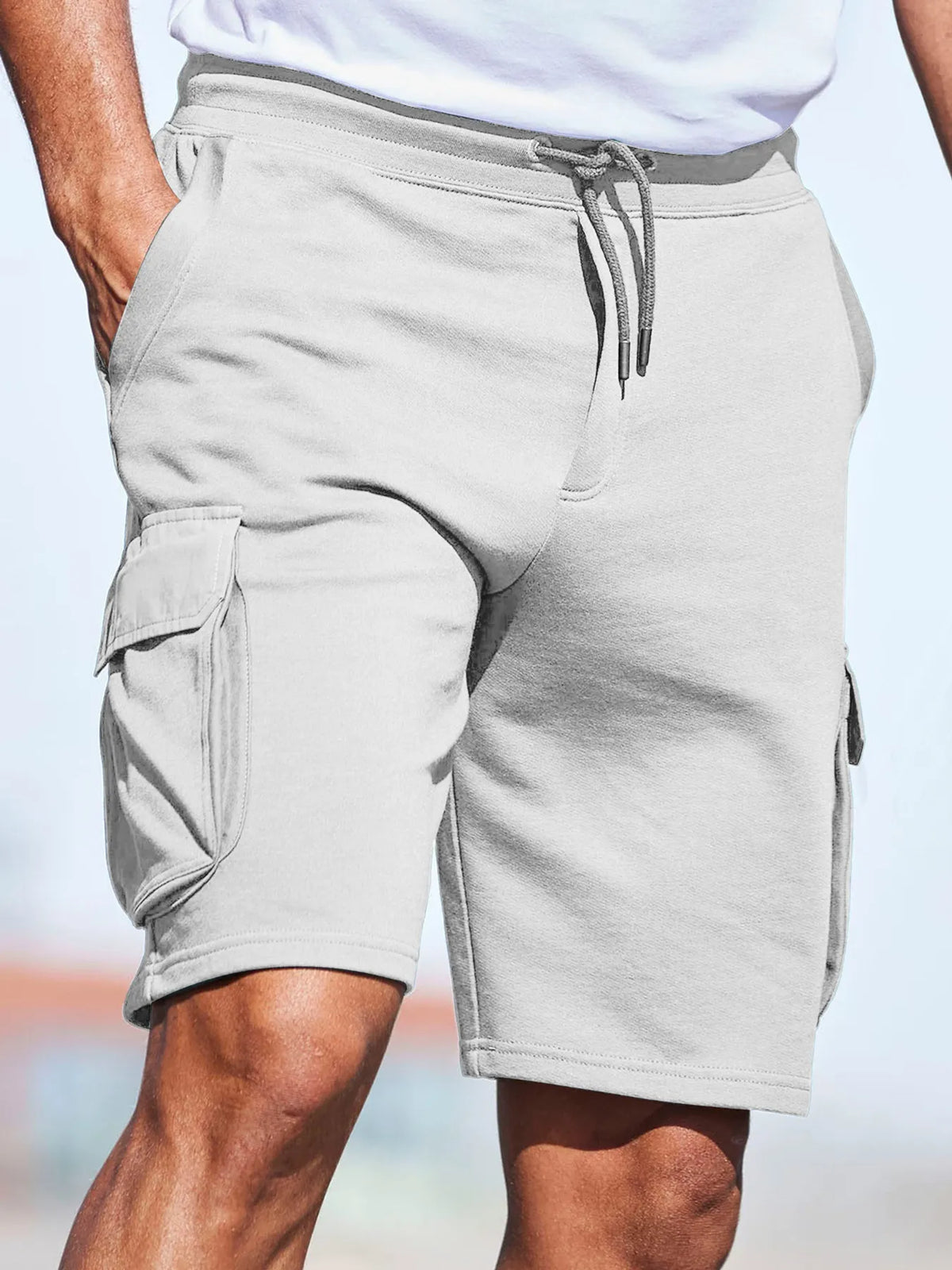 Men's Everyday Multi-Pocket Drawstring Solid Color Comfort Shorts