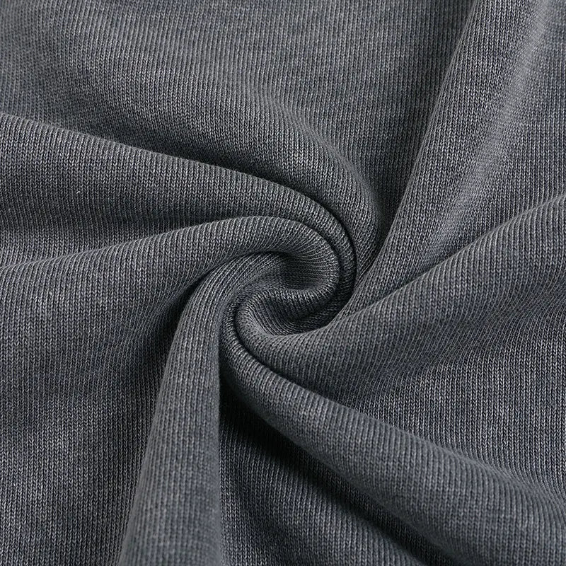 Men's Distressed Washed Cotton Round Neck Long-sleeved Sweatshirt
