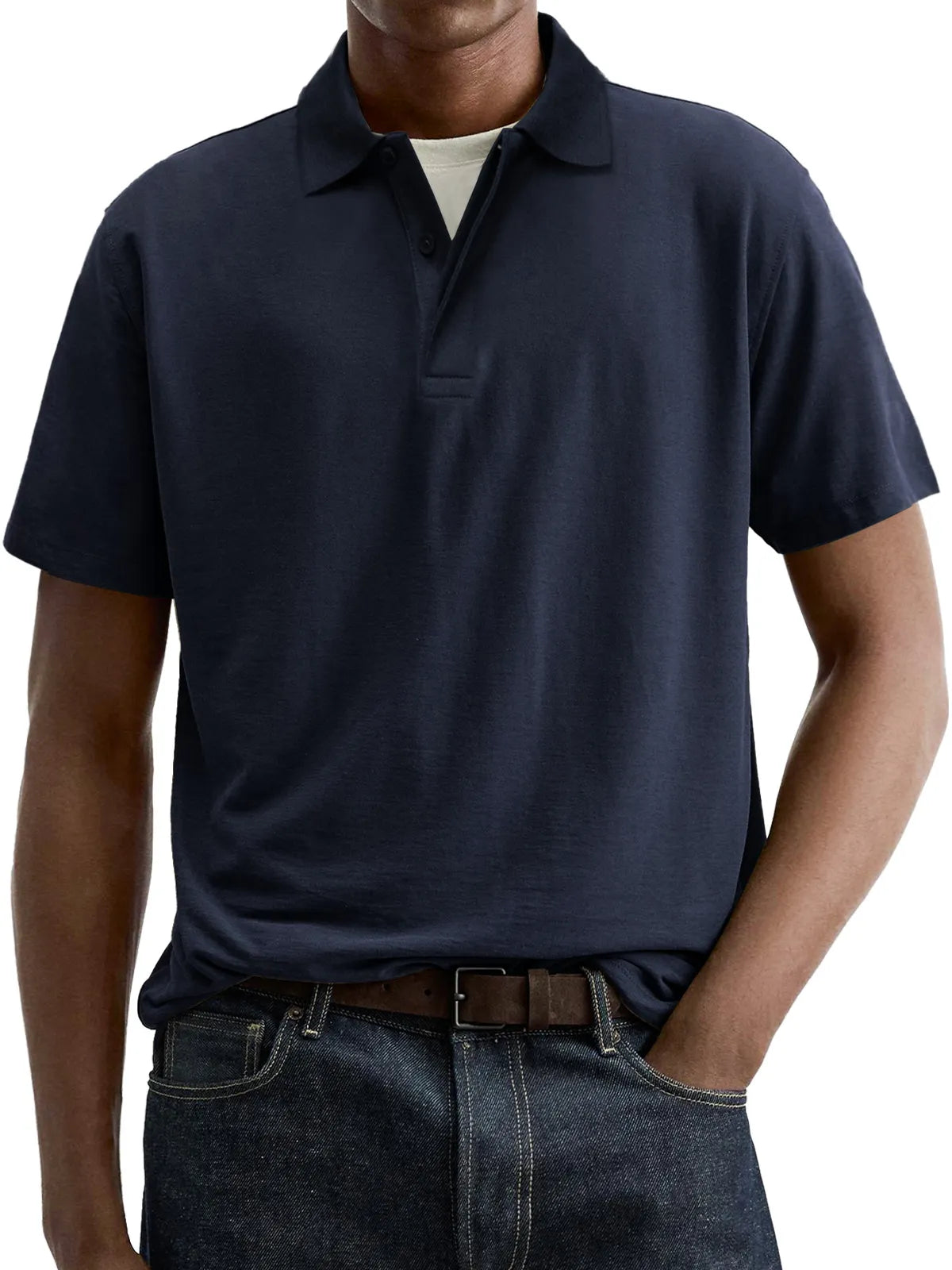 Men's Everyday Comfort Lapel Button-Down Short Sleeve POLO Shirt