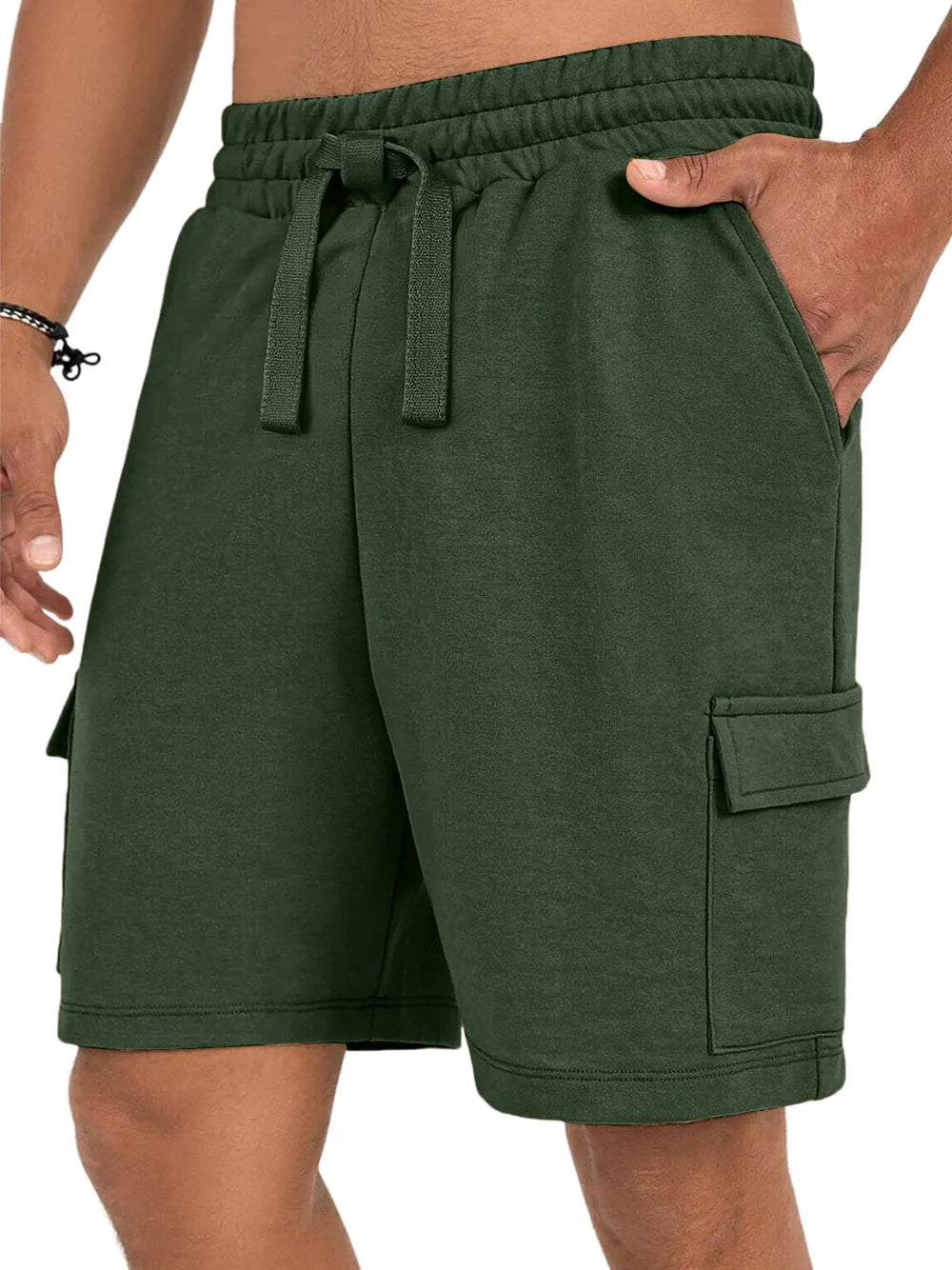 Men's Casual Cargo Multi-pocket Solid Color Comfortable Shorts