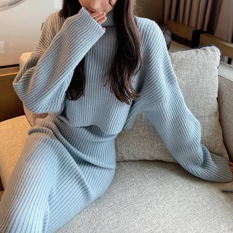 💥Midi Dress and Turtle Neck Sweater Set