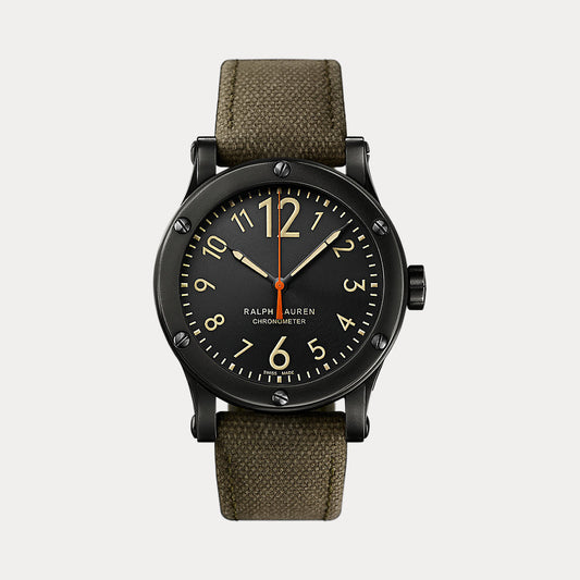 39 MM Chronometer Steel Black Safari