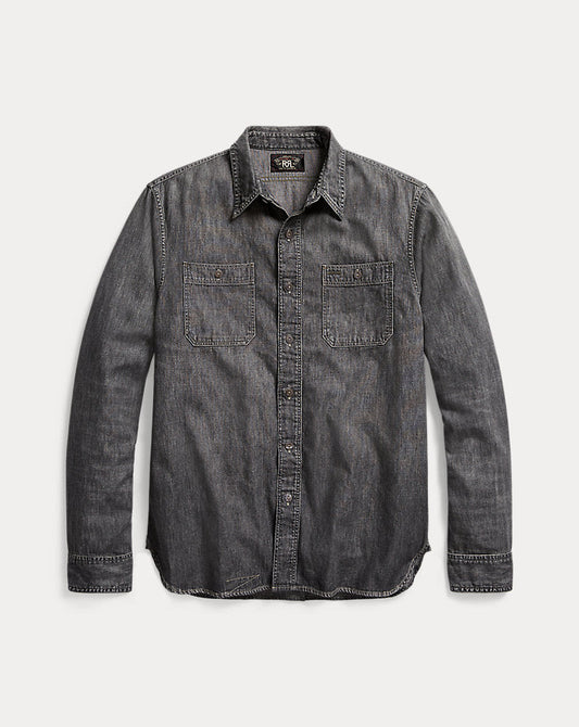 Denim Workshirt Black And White