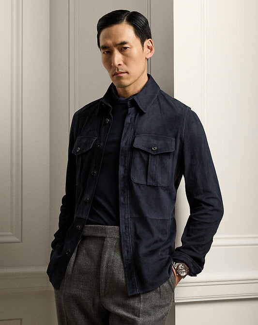 Suede Overshirt Classic Chairman Navy