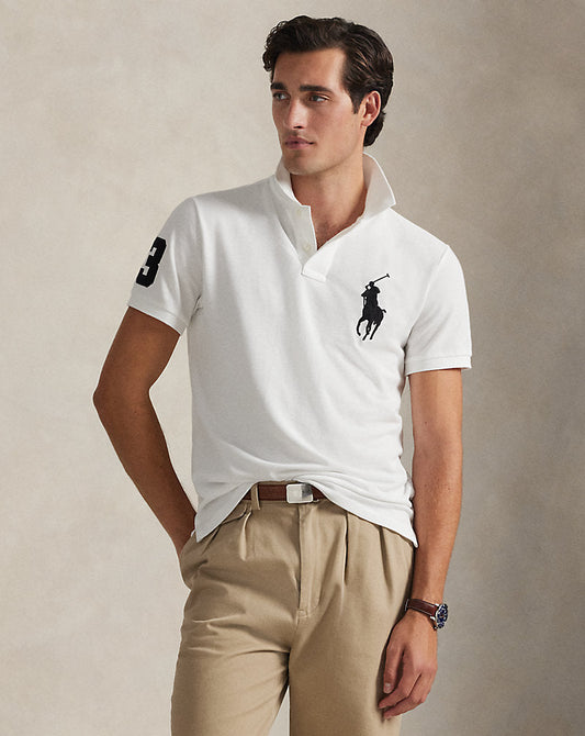 Custom Slim Fit Mesh Polo White