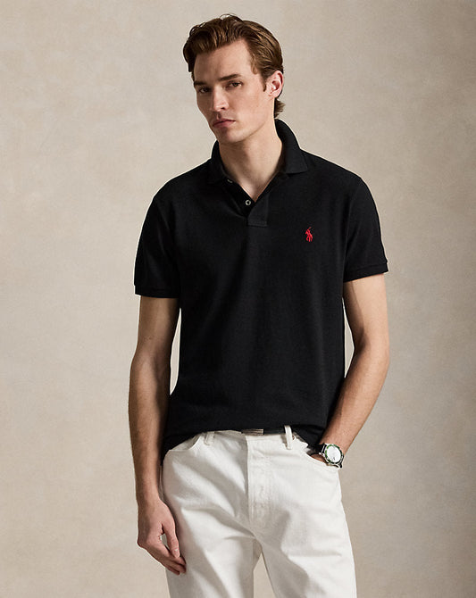 The Iconic Mesh Polo Shirt Black/Red