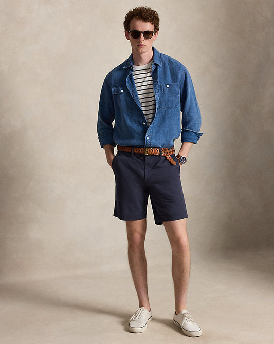 20.5 cm Stretch Straight Fit Chino Short Nautical Ink