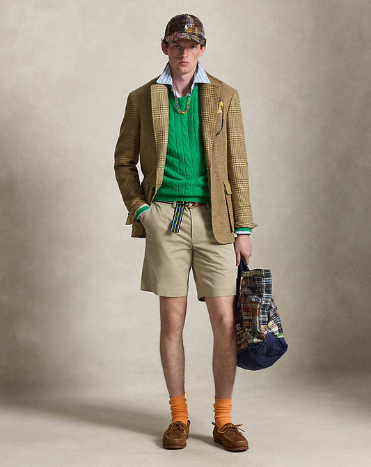 20.5 cm Stretch Straight Fit Chino Short Khaki Tan