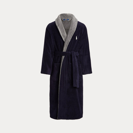 Cotton Terry Robe Navy