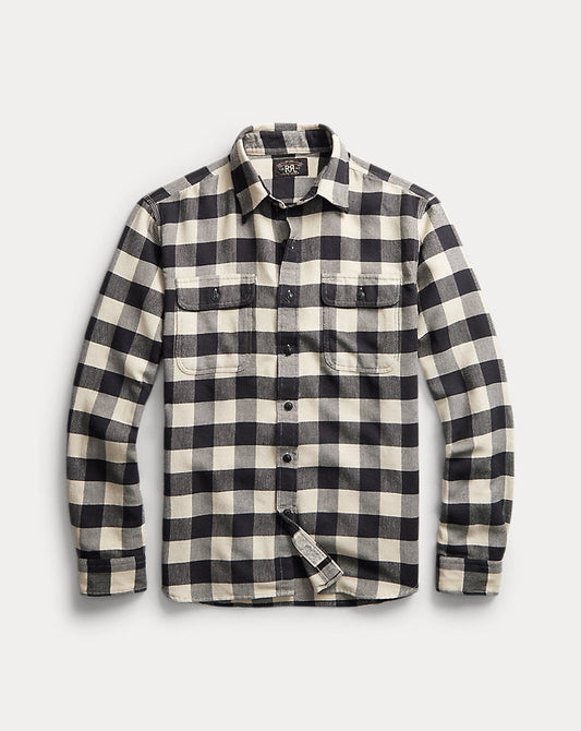 Buffalo Check Twill Workshirt 413 Black/Cream