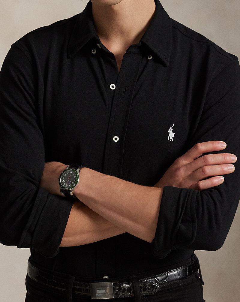 Featherweight Mesh Shirt Polo Black