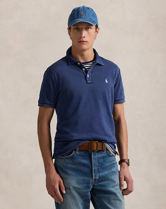Custom Slim Fit Spa Terry Polo Shirt Newport Navy