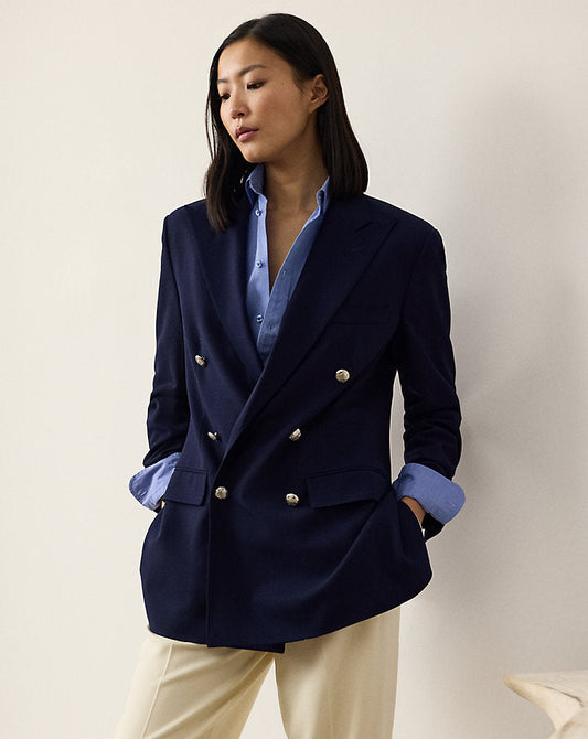 Shelden Wool Crepe Jacket Lux Navy