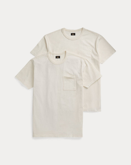 Garment-Dyed Pocket T-Shirt Two-Pack Warm White