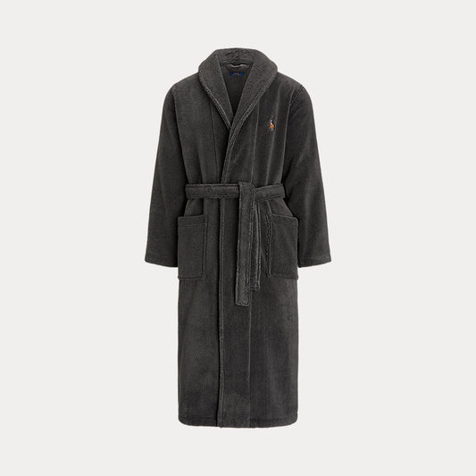 Shawl-Collar Terry Robe Dark Slate