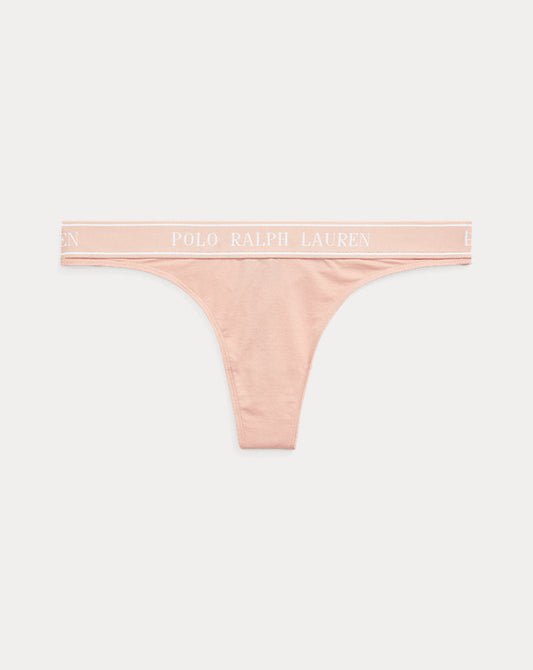 Repeat-Logo Low-Rise Thong Clay