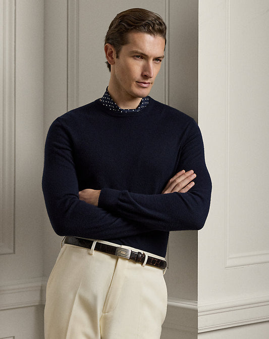 Cashmere Crewneck Jumper Classic Chairman Navy