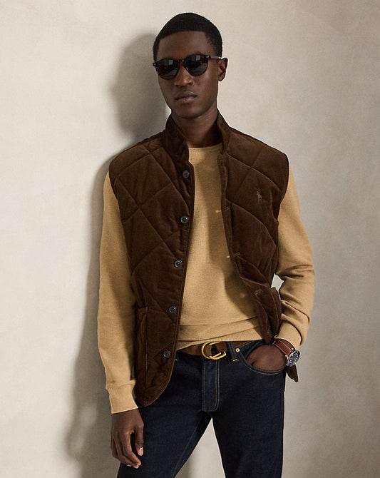 Mesh-Knit Cotton Crewneck Jumper Camel Melange